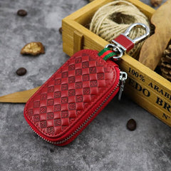 Embossed Brown Leather Men's Key Wallet Key Case Car Car Key Holder For Men - imessengerbags