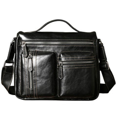 Genuine Leather Mens Cool Messenger Bag Briefcase Work Bag Business Bag for men