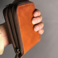 Genuine Leather Mens Cool billfold Leather Wallet Men Small Wallets Bifold for Men - imessengerbags