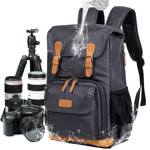 Blue LARGE CANVAS WATERPROOF MENS DSLR CAMERA BAG CANON CAMERA BACKPACK NIKON CAMERA BAG FOR Women - imessengerbags
