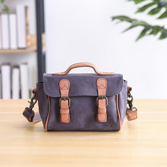 Canvas Leather Mens Womens Green Portable Side Bag Khaki Messenger Bag Small Courier Bag For Men - imessengerbags