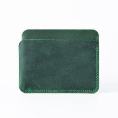 Vintage Brown Leather Men's Front Pocket Wallet Black Slim Card billfold Wallet Small Wallet For Men - imessengerbags