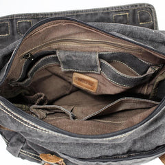 Cool Canvas Black Mens 13 inches Messenger Bag Side Bag Green Postman Bag Courier Bag For Men