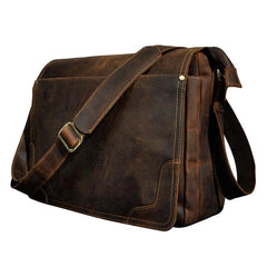 Brown Leather Mens SIDE BAG COURIER BAG Messenger Bag Shoulder Bag for Men