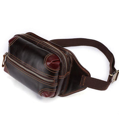 Vintage Coffee Brown LEATHER MENS FANNY PACK FOR MEN BUMBAG Vintage WAIST BAGS