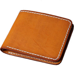 Handmade Leather Mens Cool Slim Leather Wallet Card Wallet Holders Men Small Wallets Bifold for Men - imessengerbags