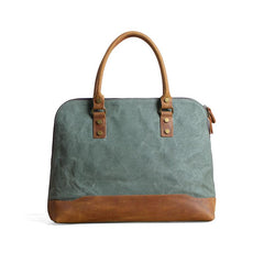 Mens Canvas Leather Briefcase Handbag Work Bag Business Bag for Men