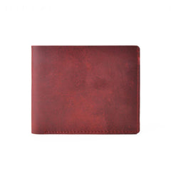 Vintage Brown Leather Men's Small Bifold Wallet Black Slim billfold Wallet For Men - imessengerbags