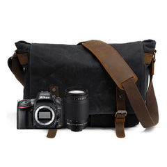 Mens Waxed Canvas Camera Messenger Bag Side Bag Camera Shoulder Bag for Men