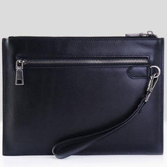 Handmade Leather Mens Clutch Cool Slim Wallet Zipper Clutch Wristlet Wallet for Men