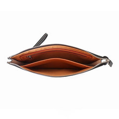 Cool Handmade Leather Mens Wristlet Bag Clutch Zipper Clutch for Men