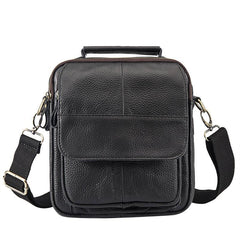 Cool Coffee Small Leather Mens Side Bag Messenger Bag Shoulder Bag for Men