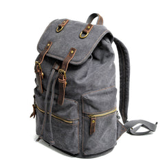 Cool Canvas Leather Womens Mens Large College Backpack 14'' Travel Backpack Computer Backpack for Men - imessengerbags