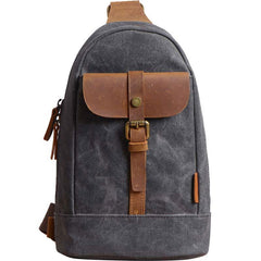Cool Canvas Mens Sling Bag Sling Backpack One Shoulder Pack Chest Bag for men