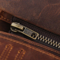Vintage Leather Mens Bifold Small Wallet billfold Wallet Within Detachable Coin Holder for Men - imessengerbags