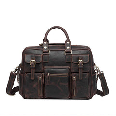 Vintage Leather Mens Travel Bag Cool Overnight Bag Work Handbag Business Bag for Men