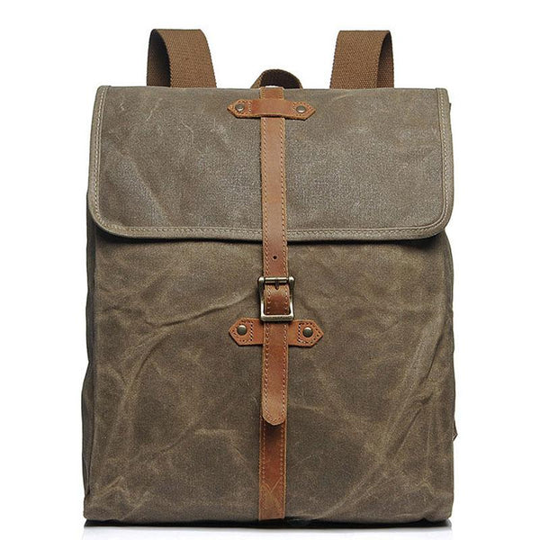 Cool Waxed Canvas Mens School Backpack Canvas Travel Backpack Canvas Backpack for Men - imessengerbags