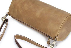 Cool Leather Mens Barrel Shoulder Bag Crossbody Bag Travel Bags For Men