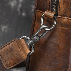 Vintage Leather Mens Briefcase Postman Bag 14inch Laptop Bag Handbag Work Bag For Men - imessengerbags