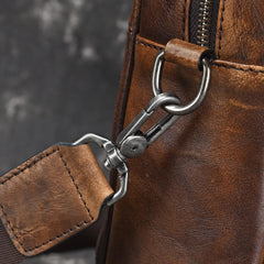 Vintage Leather Mens Briefcase Postman Bag 14inch Laptop Bag Handbag Work Bag For Men