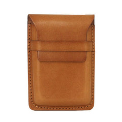 Badass Leather Mens Card Wallet Front Pocket Wallets Small Slim Wallet Change Wallet for Men - imessengerbags