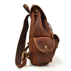 Vintage Leather Mens 14inch Laptop Backpack Travel Backpacks School Backpacks for Men - imessengerbags