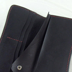 Handmade Leather Biker Wallet Mens Cool Chain Wallet Trucker Wallet with Chain - imessengerbags