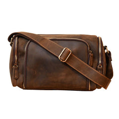 Handmade Leather Mens Cool Shoulder Bag Messenger Bag Chest Bag Bike Bag Cycling Bag for men - imessengerbags