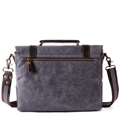 Washed Canvas Leather Mens Side Bag 14‘’ Messenger Bag Computer Bag For Men - imessengerbags