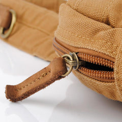 Canvas Brown Mens Sling Bag Khaki Chest Bag One Shoulder Backpack for Men - imessengerbags