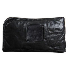 Genuine Leather Mens Cool Long Leather Wallet Cards Phone Zipper Clutch Wristlet Wallet for Men - imessengerbags
