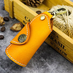 Cool Black Leather Men's Key Wallet Car Key Red Holder Key Holder For Men - imessengerbags