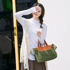 Canvas Leather Womens Handbag Messenger Bag Side Bag for Women - imessengerbags