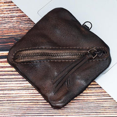 Vintage Small Leather Men's Coin Holder Change Wallet Change Holder For Men - imessengerbags