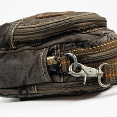 Canvas Black Mens Small Vertical Postman Bag Belt Pouch Messenger Bags Belt Bag For Men - imessengerbags