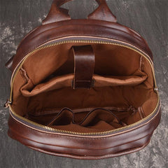 Vintage Leather Brown Men's Backpack Computer Backpack College Backpack For Men - imessengerbags