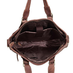 Brown Cool Leather 14 inches Light Brown Briefcase Messenger Bag Handbag Shoulder Bag For Men - imessengerbags