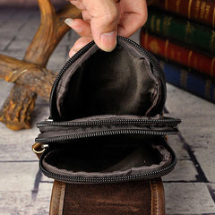 Small Mens Leather Belt Pouch Side Bag Holster Belt Case Waist Pouch for Men - imessengerbags