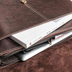 Genuine Leather Mens Messenger Bag Briefcase Laptop Bag Bike Bag Cycling Bag for men