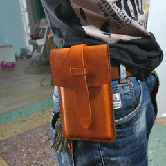 Handmade Leather Belt Pouch Mens Waist Bag Phone holsters for Men - imessengerbags