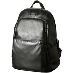 Genuine Leather Mens Cool Backpack Sling Bag Large Black Travel Bag Hiking Bag for men - imessengerbags