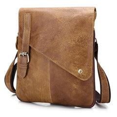 Cool Leather Mens Small Side Bag Messenger Bag Shoulder Bag for Men