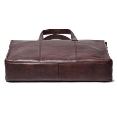 Classy Brown Leather Men's Professional Briefcase 14‘’ Laptop Briefcase For Men - imessengerbags