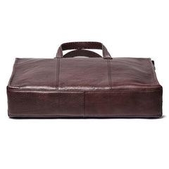 Classy Brown Leather Men's Professional Briefcase 14‘’ Laptop Briefcase For Men