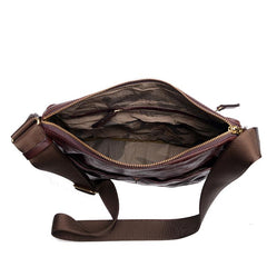 Handmade Black Wrinkled Leather Men Postman Bag Coffee Cool Courier Bag Messenger Bag One Shoulder Backpack For Men - imessengerbags