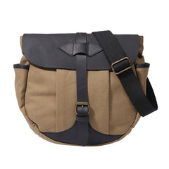 Mens Canvas Leather Saddle Side Bag Messenger Bag Canvas Shoulder Bag for Men