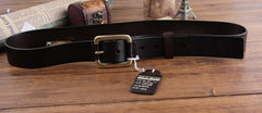 Genuine Leather Punk Rock Biker Trucker Mens Belt Men Black Coffee Belt for Men