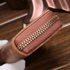 Cool Fashion Leather Men's Car Key Wallet Zipper Key Holder For Men - imessengerbags