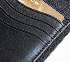 Genuine Leather Mens Cool billfold Leather Wallet Men Small Wallets Bifold for Men - imessengerbags