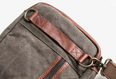 Canvas Leather Mens Cool Chest Bag Sling Bag Crossbody Bag Travel Bag Hiking Bag for men - imessengerbags